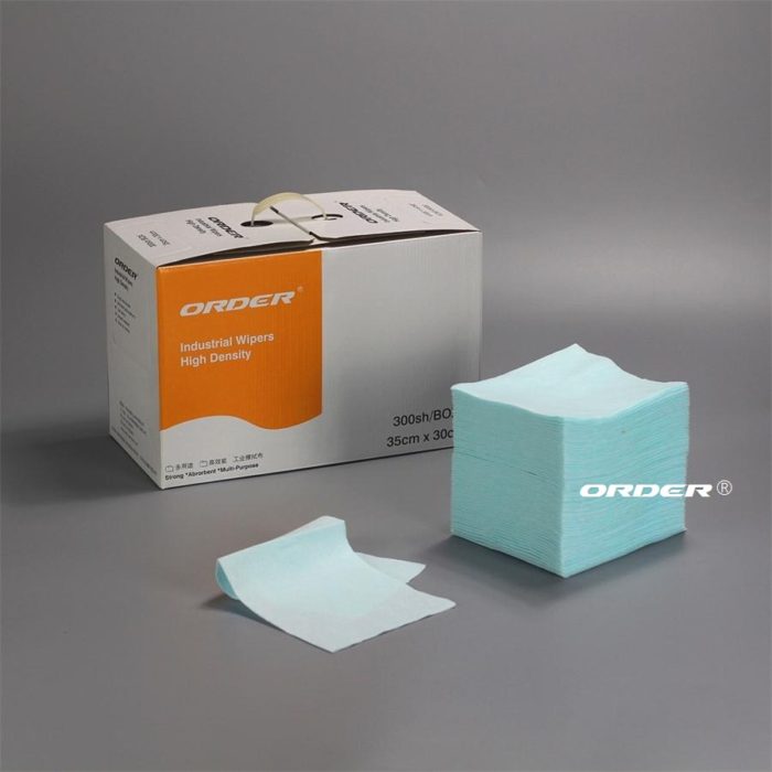 ORDER®Turquoise Apertured Clean Paint Prep cleaning Wipe ,1/4 Fold Cloth