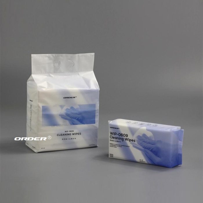 55% Cellulose 45% PET Pup-up bag Cleanroom Nonwoven Surface Cleaning Wipes - 图片 8