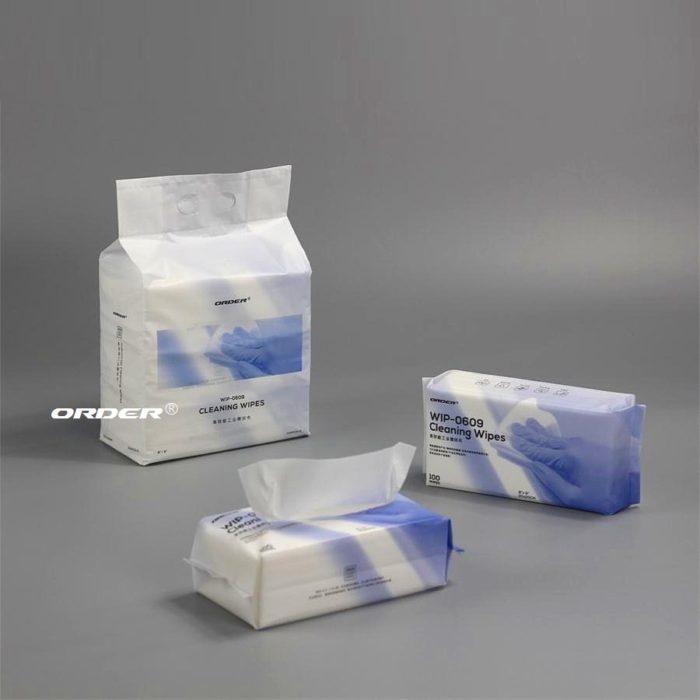 55% Cellulose 45% PET Pup-up bag Cleanroom Nonwoven Surface Cleaning Wipes - 图片 7