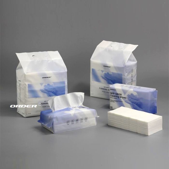 55% Cellulose 45% PET Pup-up bag Cleanroom Nonwoven Surface Cleaning Wipes - 图片 6