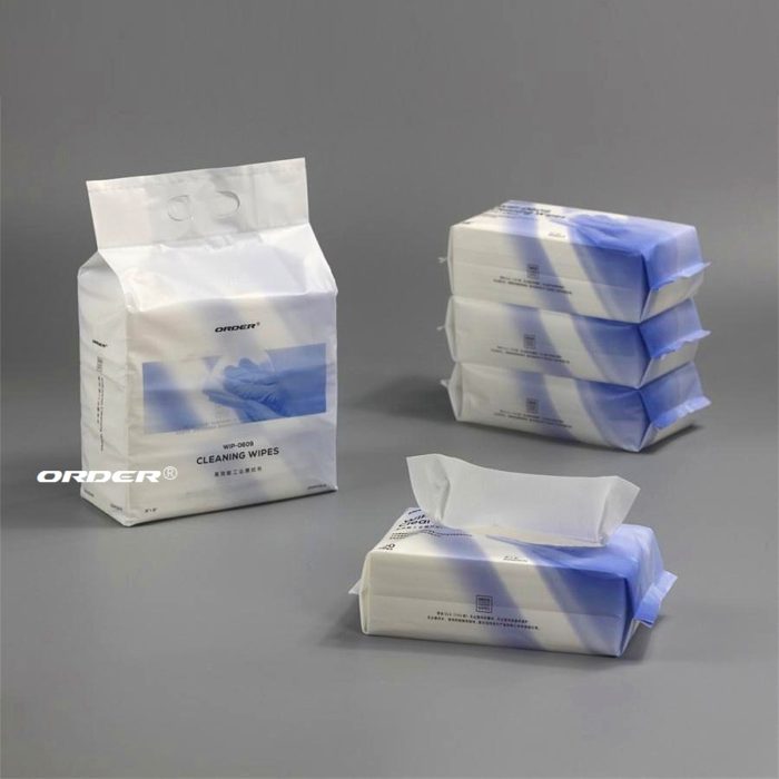 55% Cellulose 45% PET Pup-up bag Cleanroom Nonwoven Surface Cleaning Wipes - 图片 5
