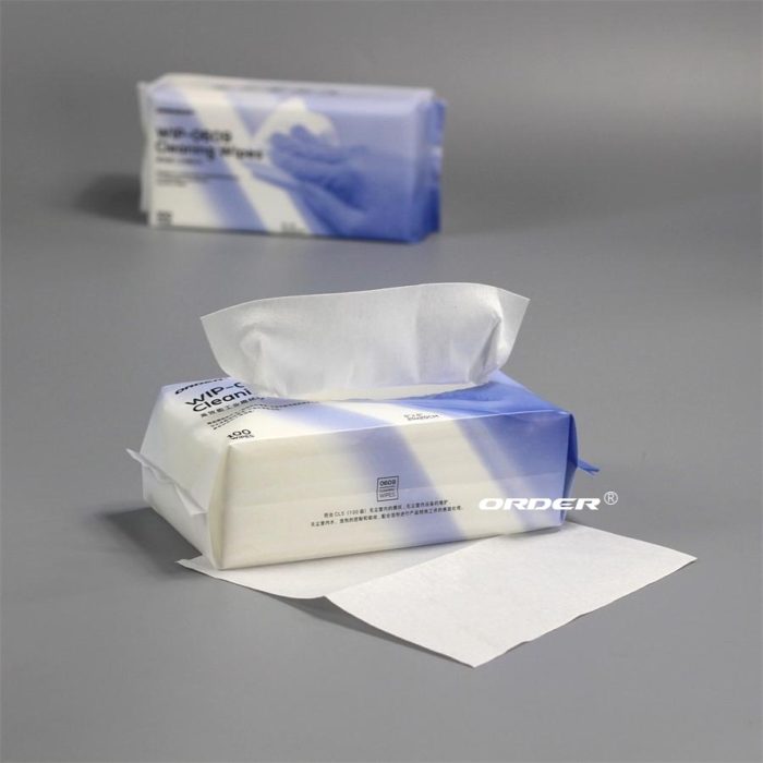55% Cellulose 45% PET Pup-up bag Cleanroom Nonwoven Surface Cleaning Wipes - 图片 3