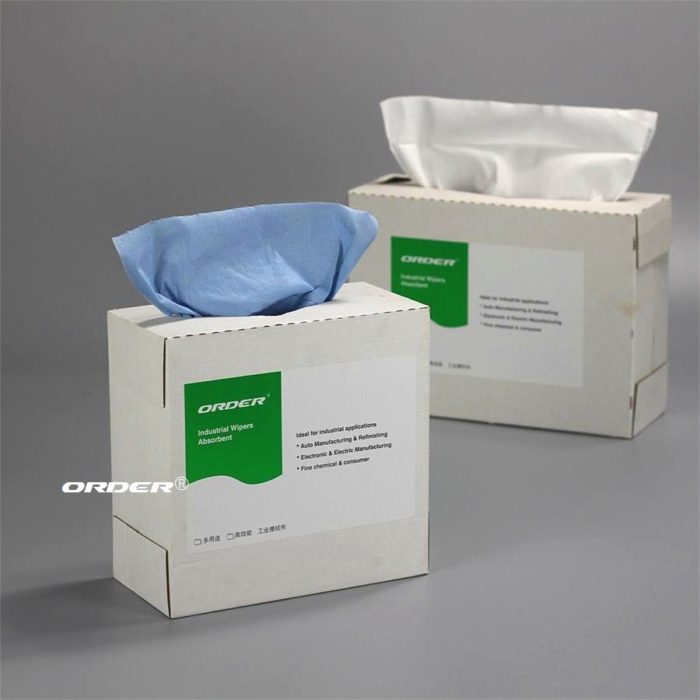 ORDER® Blue Pop-up box Degreasing Wipers