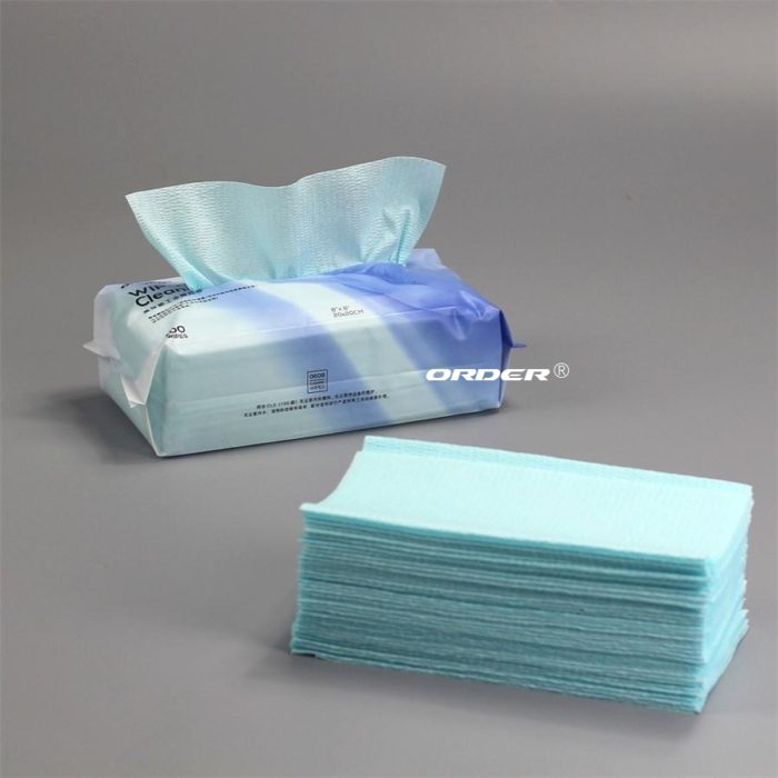 C fold Embossed surface Turquoise cellulose polyester industrial Cleaning Cloths - 图片 3